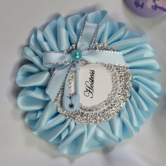 Baby shower Party favors either gender buttons plastic bracelets hostess pin - Picture 3 of 10